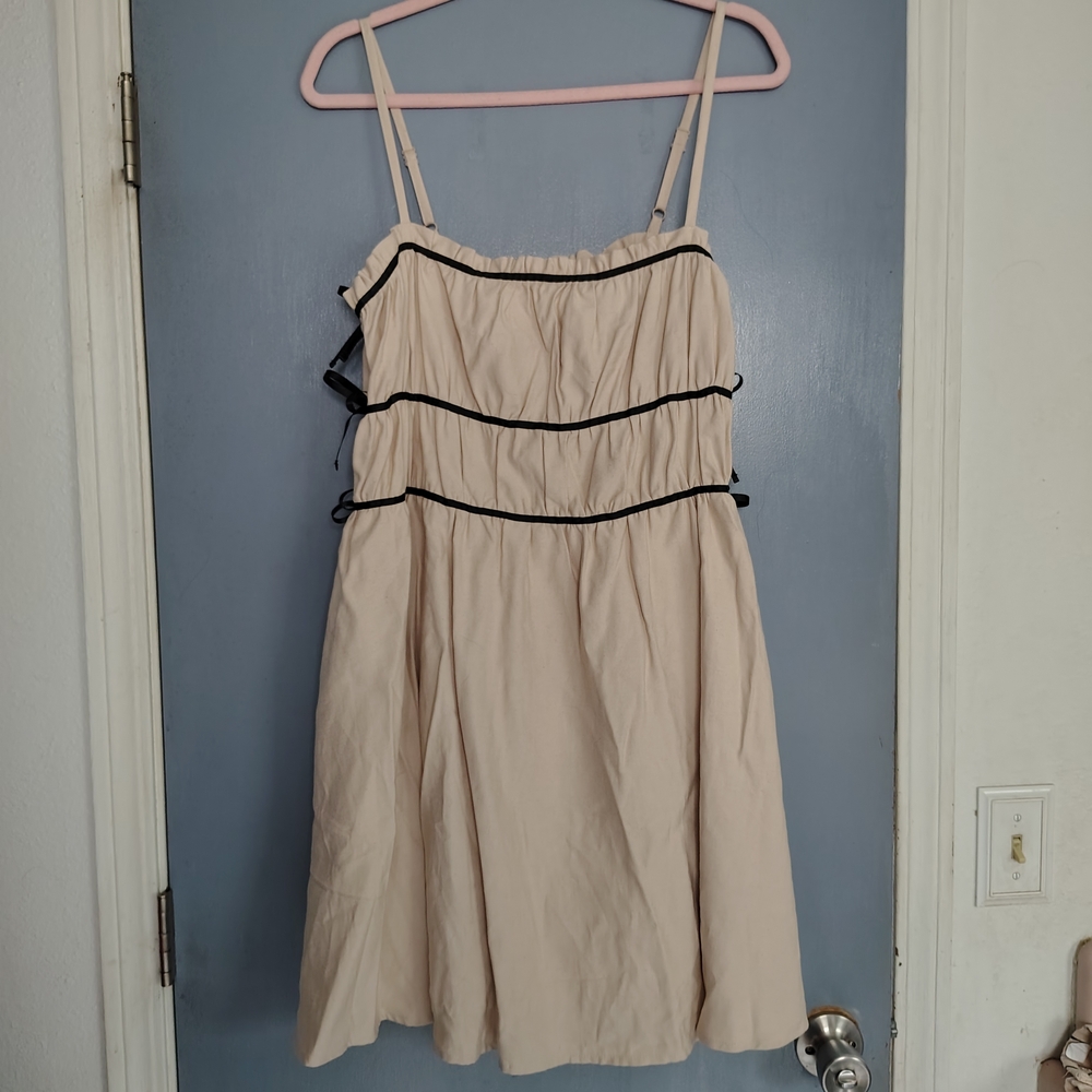 No Boundaries Cream Dress with Black Trim